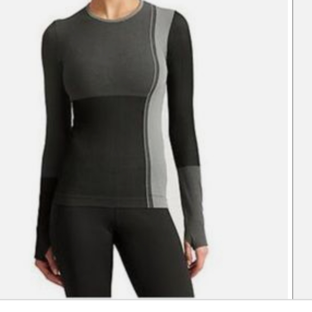 Athleta Black and Gray Long Sleeve Tee